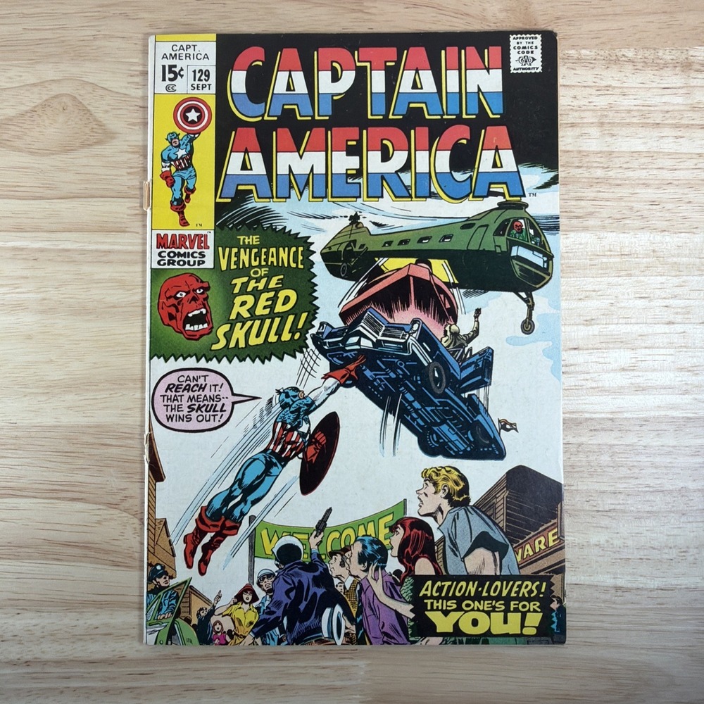 Captain America #129 1970 Marvel Comics The Vengeance Of The Red Skull - Picture 3 of 10